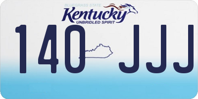 KY license plate 140JJJ