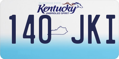 KY license plate 140JKI