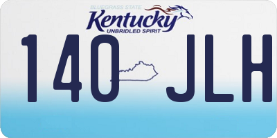 KY license plate 140JLH