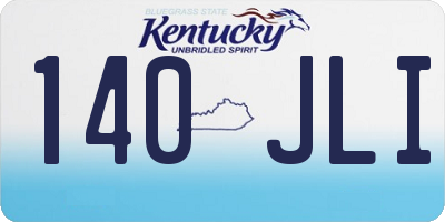 KY license plate 140JLI