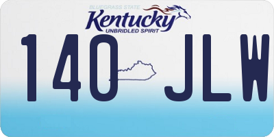 KY license plate 140JLW