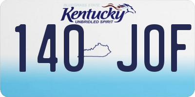 KY license plate 140JOF