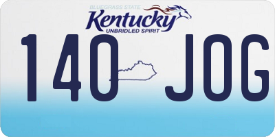 KY license plate 140JOG