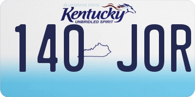 KY license plate 140JOR