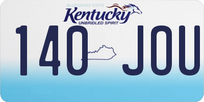 KY license plate 140JOU