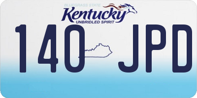 KY license plate 140JPD