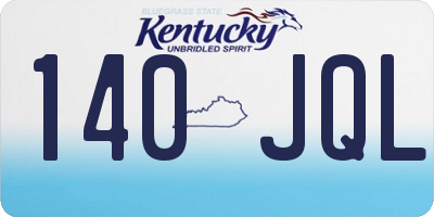 KY license plate 140JQL