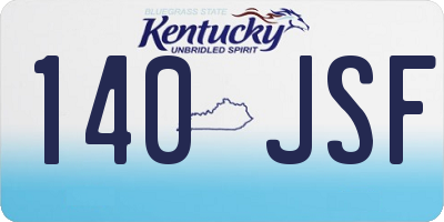 KY license plate 140JSF