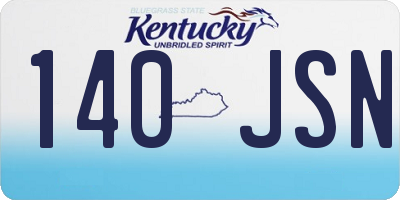 KY license plate 140JSN