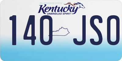 KY license plate 140JSO