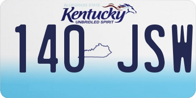 KY license plate 140JSW