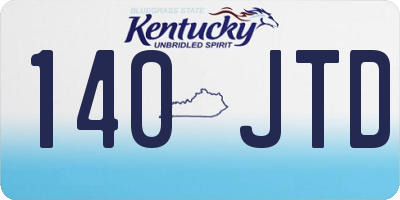 KY license plate 140JTD