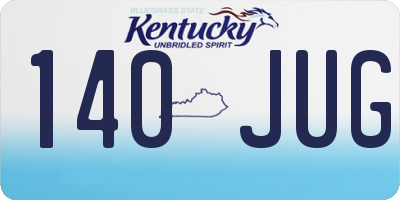 KY license plate 140JUG