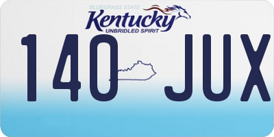 KY license plate 140JUX