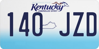 KY license plate 140JZD