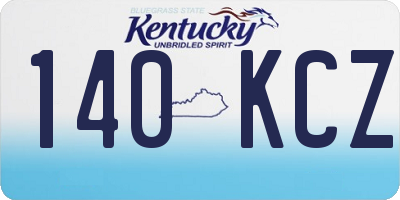KY license plate 140KCZ