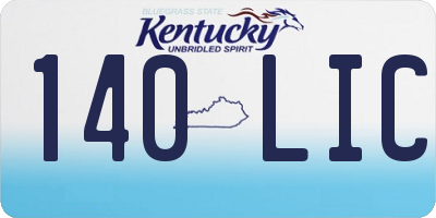 KY license plate 140LIC