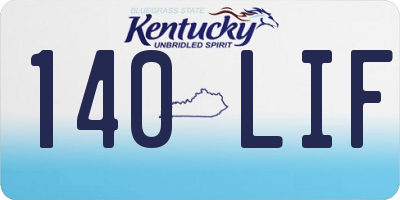 KY license plate 140LIF