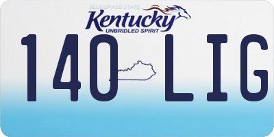 KY license plate 140LIG
