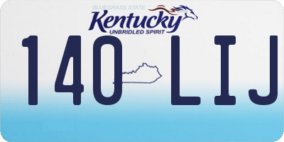 KY license plate 140LIJ