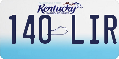 KY license plate 140LIR