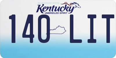 KY license plate 140LIT