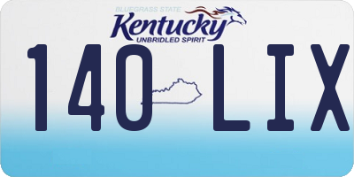 KY license plate 140LIX