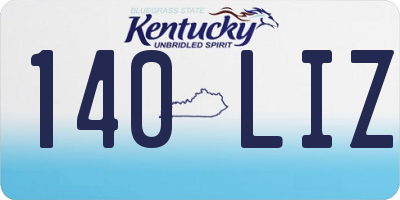 KY license plate 140LIZ