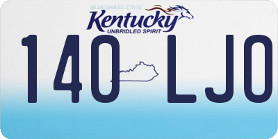 KY license plate 140LJO