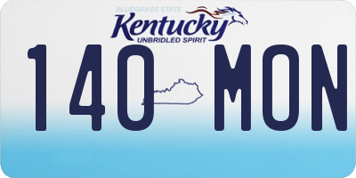 KY license plate 140MON
