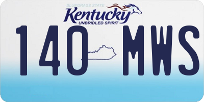 KY license plate 140MWS