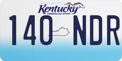 KY license plate 140NDR