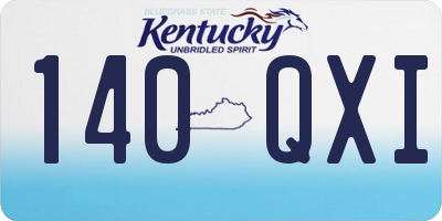 KY license plate 140QXI