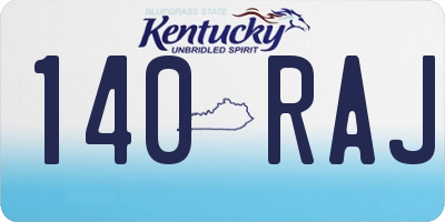 KY license plate 140RAJ