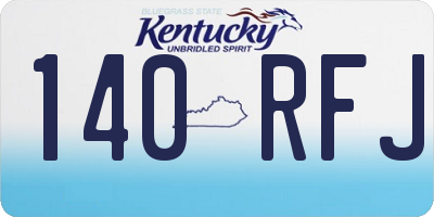 KY license plate 140RFJ