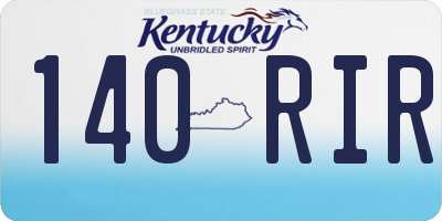 KY license plate 140RIR