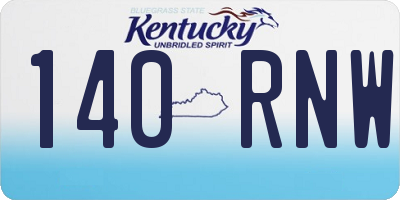 KY license plate 140RNW