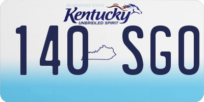 KY license plate 140SGO