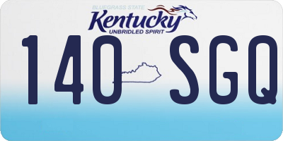 KY license plate 140SGQ