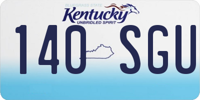 KY license plate 140SGU