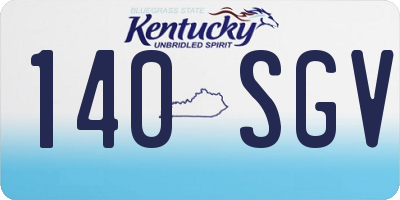 KY license plate 140SGV