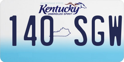 KY license plate 140SGW