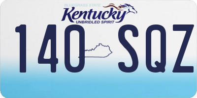 KY license plate 140SQZ