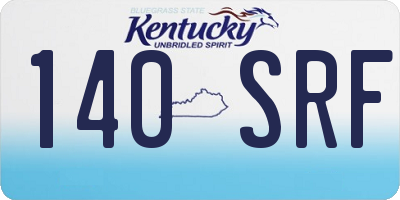 KY license plate 140SRF