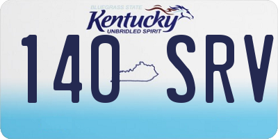 KY license plate 140SRV