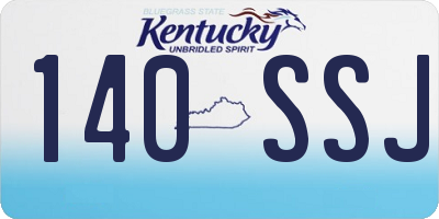 KY license plate 140SSJ