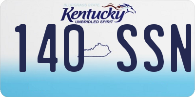 KY license plate 140SSN