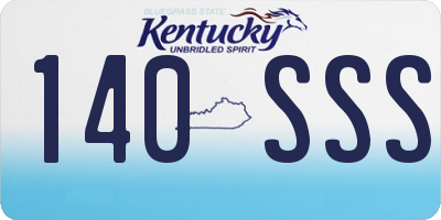 KY license plate 140SSS