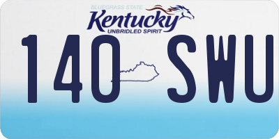 KY license plate 140SWU