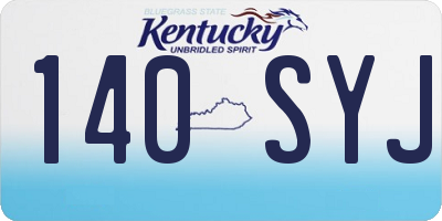 KY license plate 140SYJ
